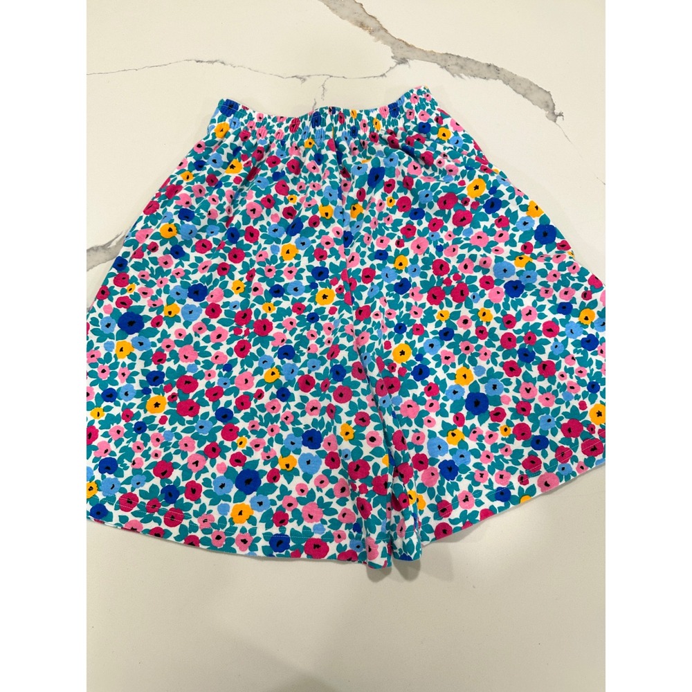 VTG Koret Floral Print Shorts Elastic Waist Colorful Flowers Casual‎ Medium